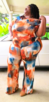 Plus Size Short Sleeve Top And Wide Leg Pants Set